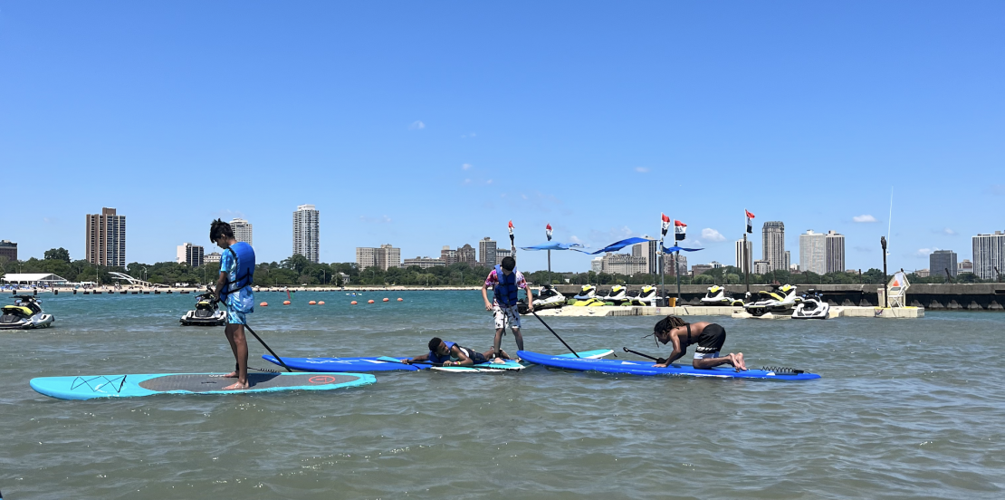 Wide shot in water